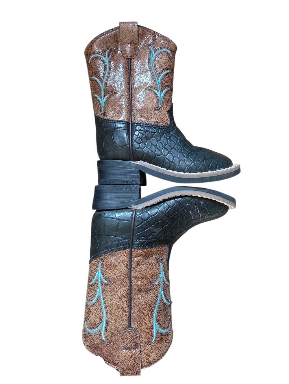 Kids Toddler Brown and Black Western Cowboy Boots Old West Brand Size 5